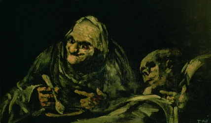 Zwei alte Männer beim Essen, eines der „Schwarzen Gemälde“, 1819-23